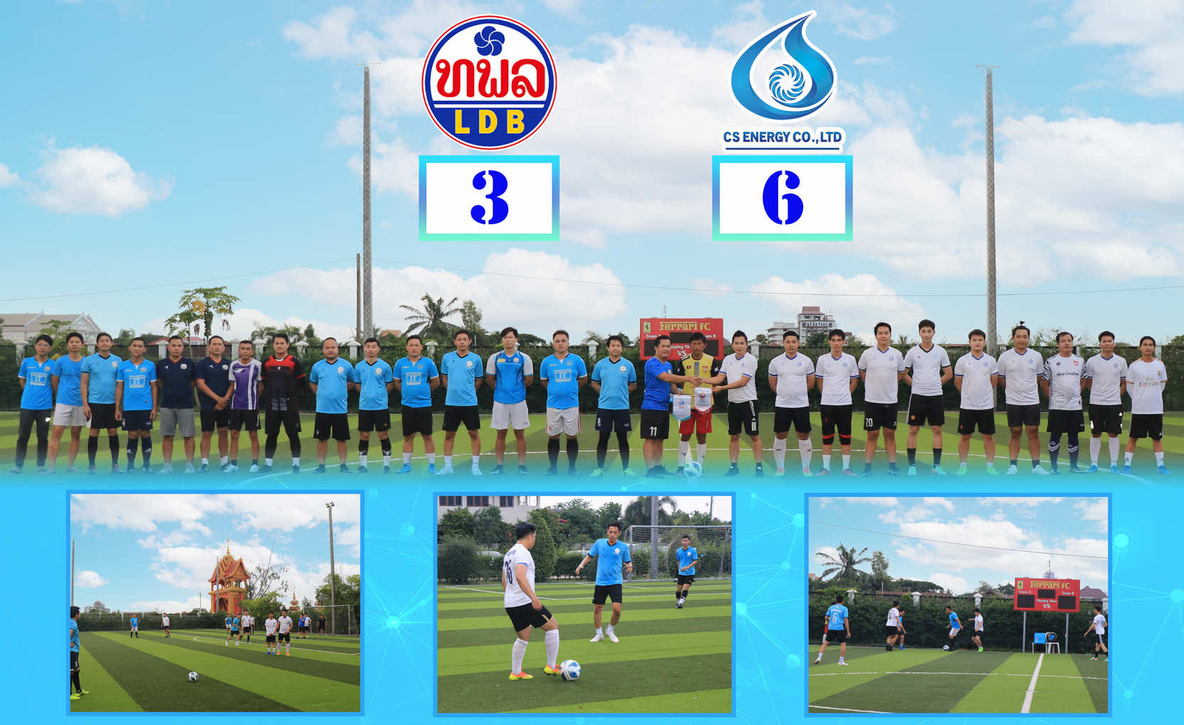 Chaleun Sekong Energy Co., Ltd. organizes football activities with Lao Development Bank